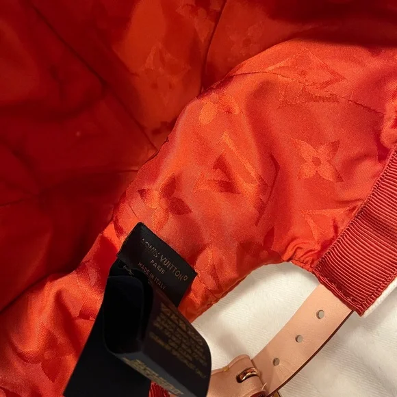 Louis Vuitton Orange and White Monogram Cap - Picture 4 of 6